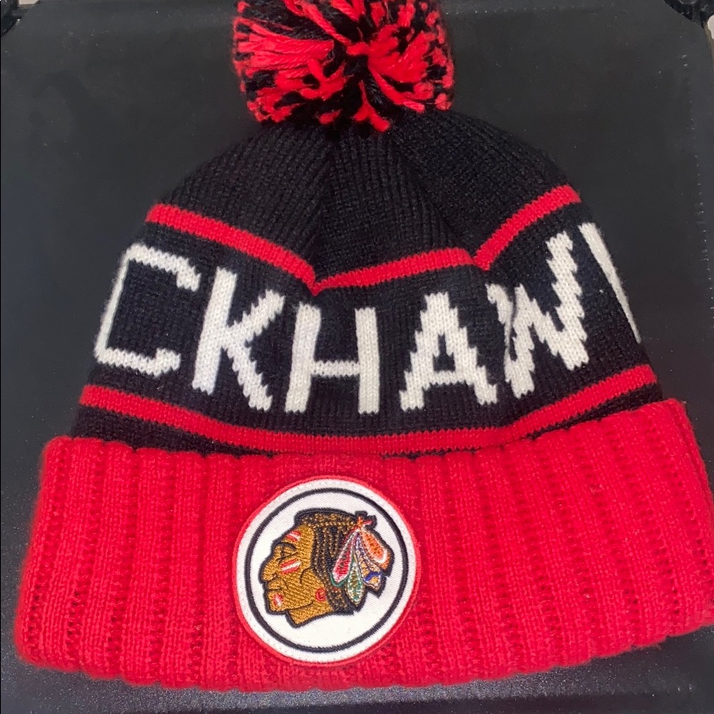 Kids Black and Red Pom-Pom Beanie
